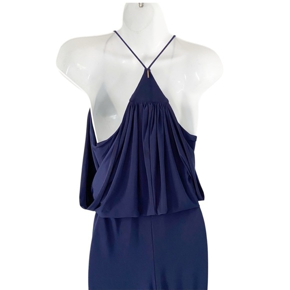 T-Bags Los Angeles Draped Midnight Blue Cocktail Dress Misa size Small - Picture 5 of 10